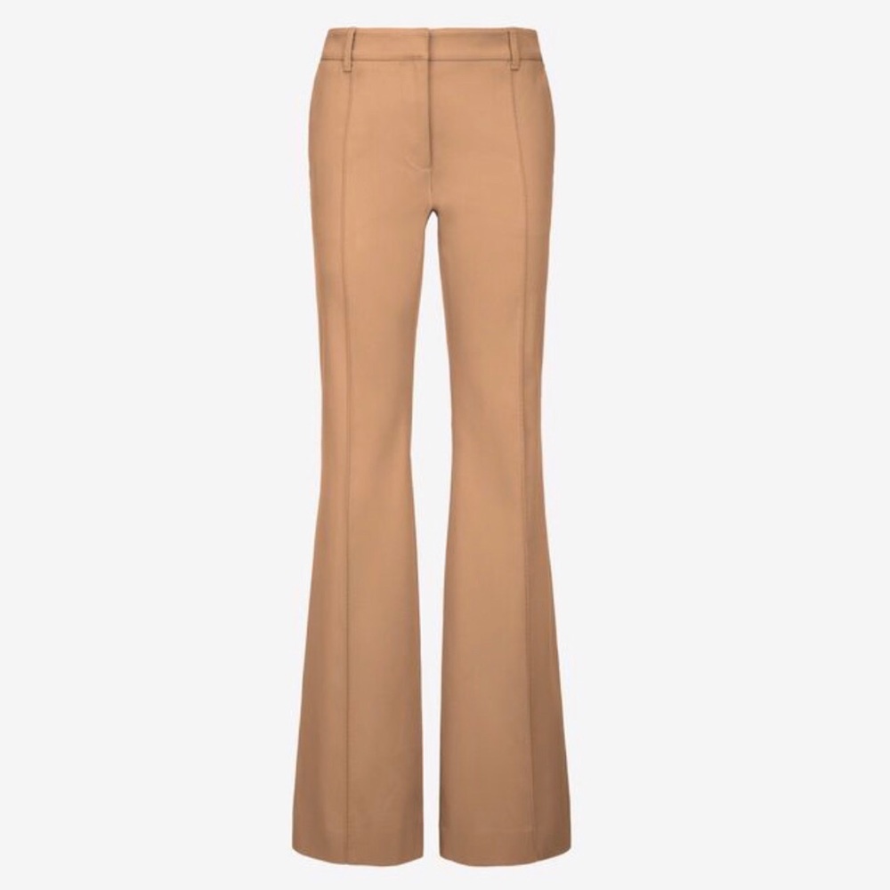 BALLY stunning tan twill flare pant in 38 NWT